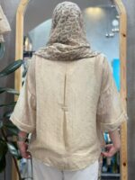 کد ۴۱۸۷ پیراهن حریر شیشه ای مادر طرح غزال - Image 7