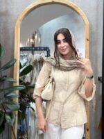 کد ۴۱۸۷ پیراهن حریر شیشه ای مادر طرح غزال - Image 6