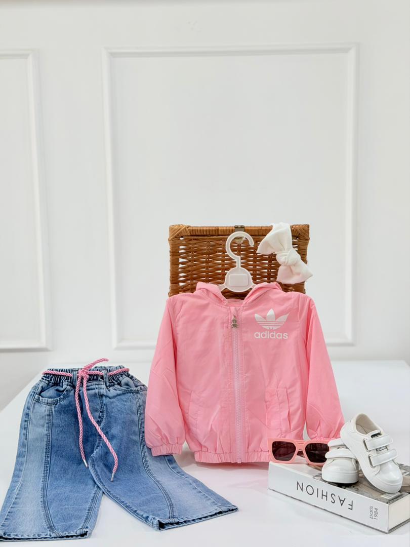 کد ۴۱۹۴ سویشرت وارداتی طرح آدیداس صورتی